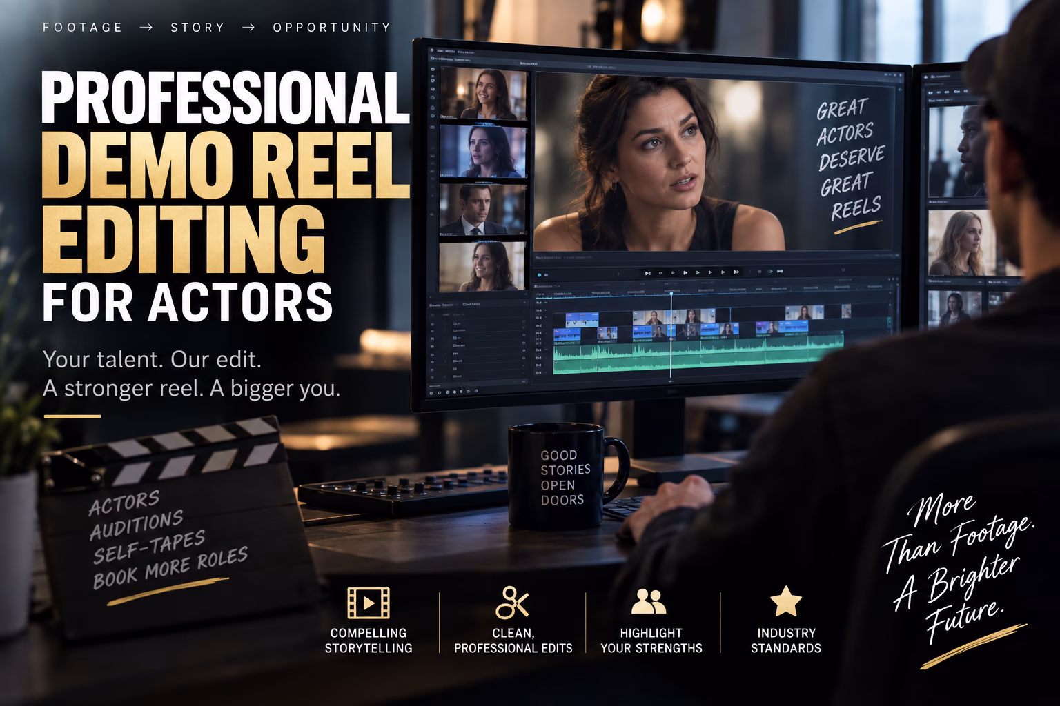Professional Demo Reel Editing for Actors - Project Casting Gallery Image 1 Professional Demo Reel Editing for Actors - Gallery Image 1